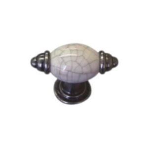 Phoenix T Pewter White Ceramic 55mm Cabinet Handle