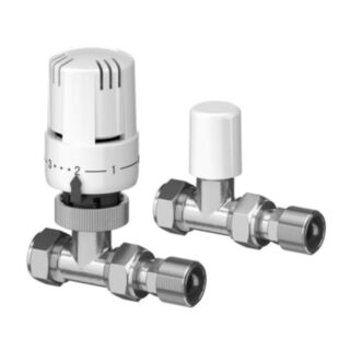 EPH Straight Thermostatic Radiator Valve 15mm Twin Pack