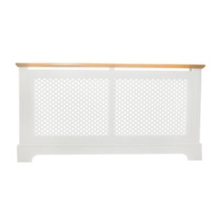Tema Georgian Radiator Cover 2 Tone White & Oak Large