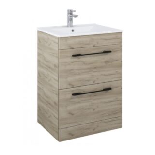 Otto Plus 600mm Floor Standing 2 Drawer Unit Craft Oak