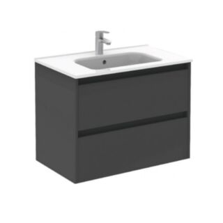 Smart 800mm Vanity Unit 2 Drawer & Slim Basin Gloss Grey