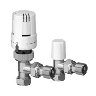 EPH Angled Thermostatic Radiator Valve 15mm Twin Pack