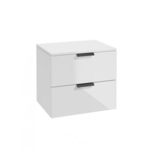 Stockholm 600mm Counter Top Unit Gloss White Matt Black Handles