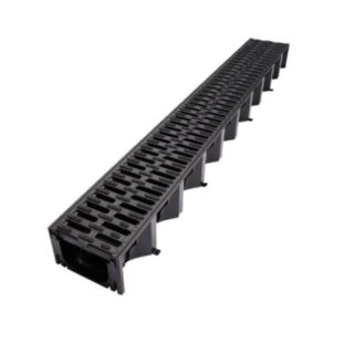 Aco Hexdrain Channel A15 Channel & Black Plastic Grate 1m